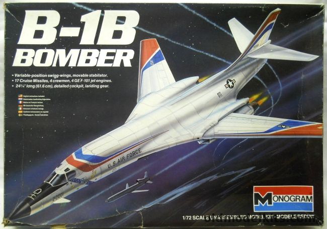 Monogram 1/72 B-1B Bomber, 5605 plastic model kit