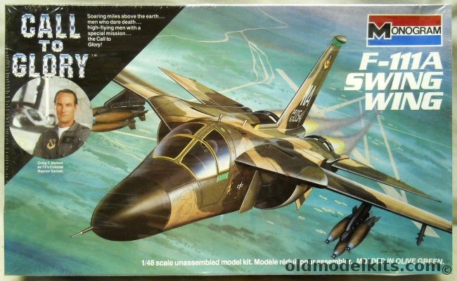 Monogram 1/48 F-111A Swing Wing Fighter With Mark1 and IsraCast Parts Sets - Call to Glory Issue, 5815 plastic model kit