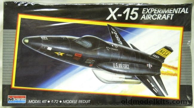 Monogram 1/72 X-15 Experimental Aircraft - White Or Black A or B Variants, 5908 plastic model kit