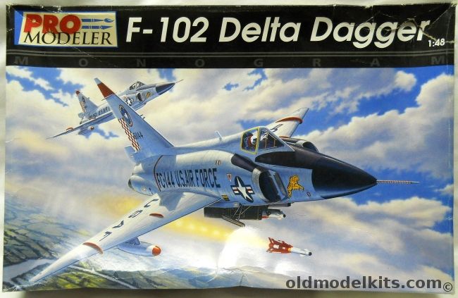 Monogram 1/48 Pro Modeler F-102A Delta Dagger - Early Production With 'Case X' (Squared off and Turned Up) Wing, 5923 plastic model kit