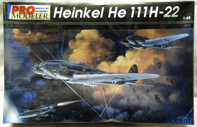 Monogram 1/48 Pro Modeler Heinkel He-111 H-22 - With Air Launched V-1 Missile, 5926 plastic model kit