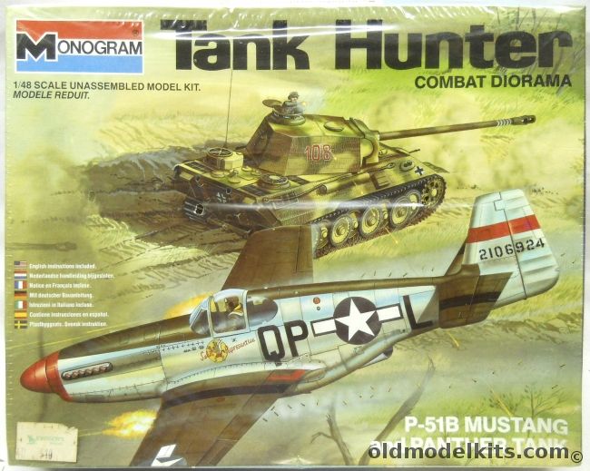 Monogram 1/48 Tank Hunter Combat Diorama - Panther and P-51B Mustang, 6035 plastic model kit