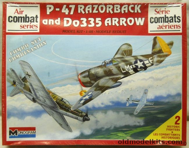 Monogram 1/48 Do-335 Arrow and P-47 Thunderbolt Razorback Air Combat Series, 6048 plastic model kit