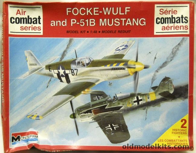 Monogram 1/48 Focke-Wulf And P-51B Mustang - Air Combat Series - (FW-190), 6081 plastic model kit