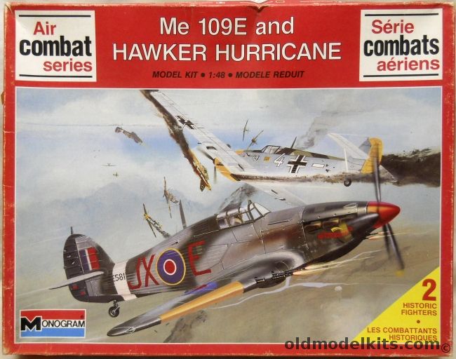 Monogram 1/48 Me-109E and Hawker Hurricane - Air Combat Series - (Bf-109), 6082 plastic model kit