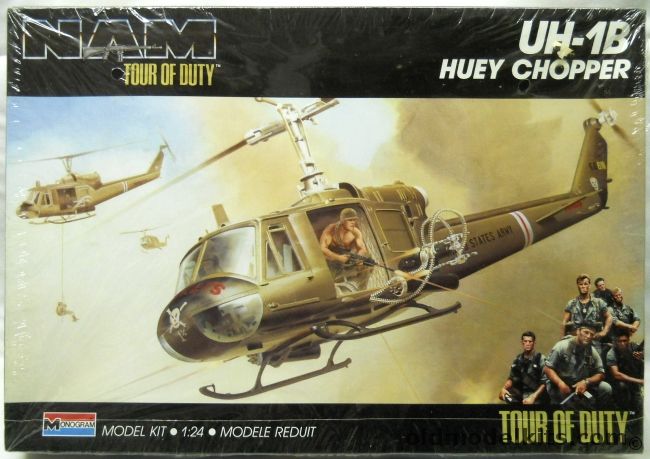 Monogram 1/24 UH-1B Huey Chopper - Iroquois Helicopter - Nam Tour of Duty TV Show Issue, 6086 plastic model kit