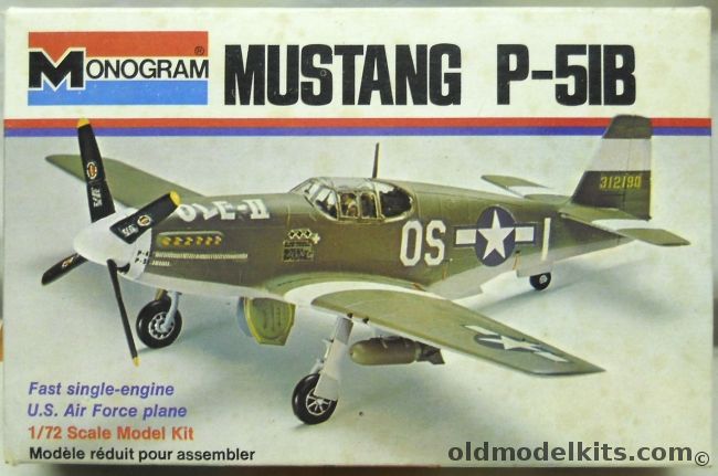Monogram 1/72 North American P-51B Mustang OLE-II - White Box Issue, 6788 plastic model kit