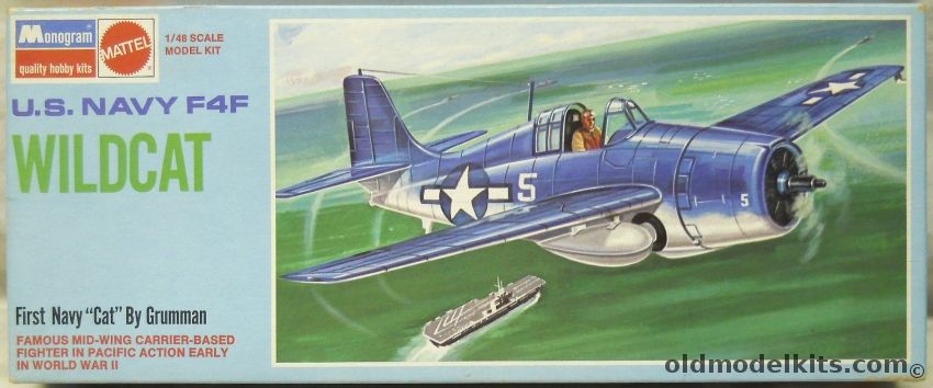 Monogram 1/48 Grumman F4F Wildcat - Blue Box Issue, 6798 plastic model kit