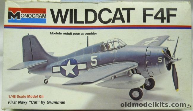 Monogram 1/48 Grumman Wildcat F4F - White Box Issue, 6798 plastic model kit