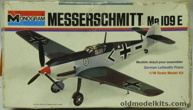 Monogram 1/48 Messerschmitt Me-109 - Bf-109 -  White Box Issue, 6800 plastic model kit