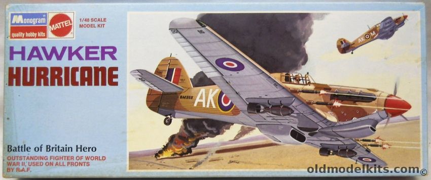 Monogram 1/48 Hawker Hurricane - Mk IIA/Mk IIB/Mk IIC/Mk IID/Mk IV - Blue Box Issue, 6802 plastic model kit