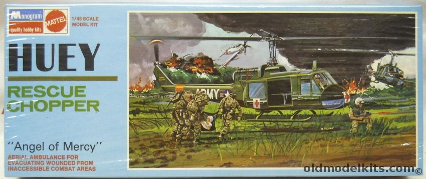 Monogram 1/48 UH-1B Iroquois Huey Rescue Chopper, 6810 plastic model kit