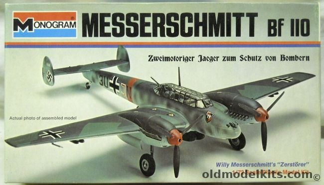 Monogram 1/72 Messerschmitt Bf-110 E-1 - (Bf110E1), 6812 plastic model kit