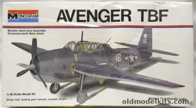 Monogram 1/48 Grumman TBF Avenger - White Box Issue, 6829 plastic model kit