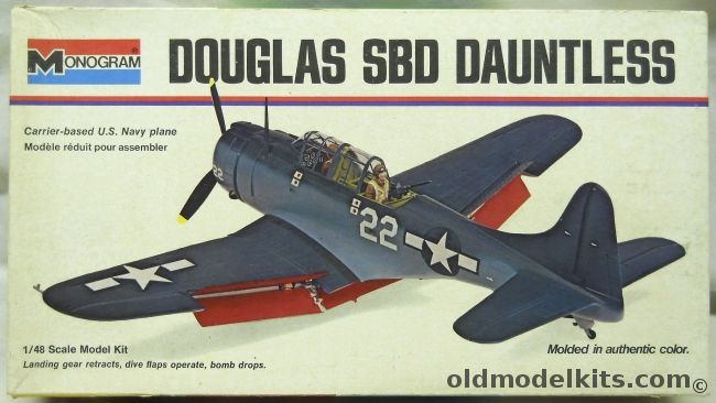 Monogram 1/48 SBD Dauntless - White Box Issue, 6830 plastic model kit