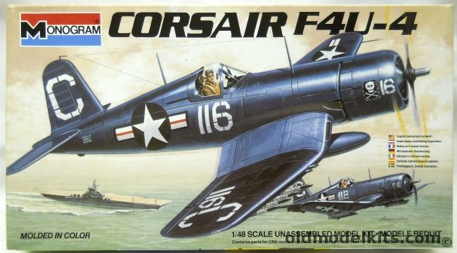 Monogram 1/48 Chance Vought F4U-4 Corsair - White Box Issue - (F4U4), 6833 plastic model kit