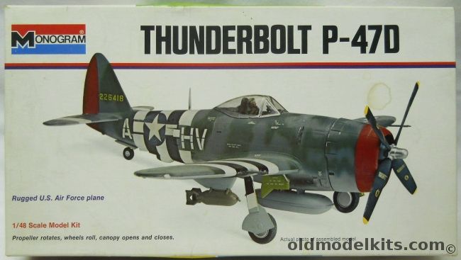 Monogram 1/48 P-47D Thunderbolt - 56th FG 61st  FS Lt. Col. Francis S. Gabreski or RAF No. 81 Sq - White Box Issue, 6838-0175 plastic model kit