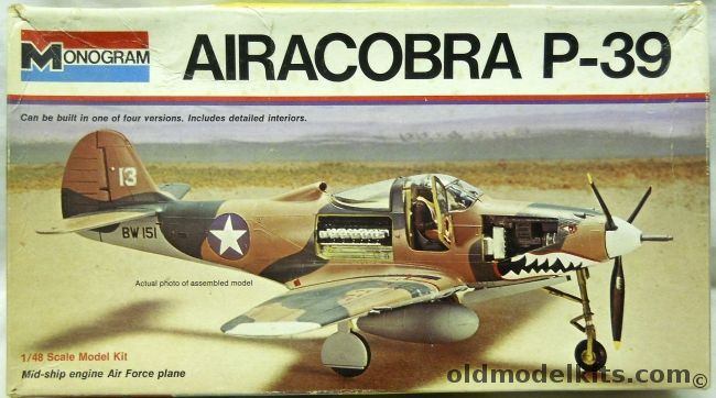 Monogram 1/48 Bell P-39D / D-2 / L-1 Airacobra - USSR / D-1 From 347th FG 67th FS 13 AF Guadalcanal / D-2 From 54th FG 57th FS Alaska, 6844 plastic model kit