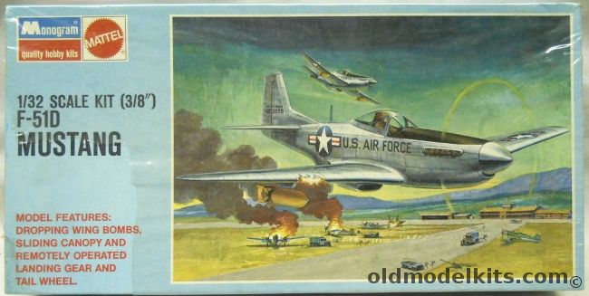Monogram 1/32 F-51D Mustang Action Model - Blue Box Issue - (P-51D), 6847 plastic model kit