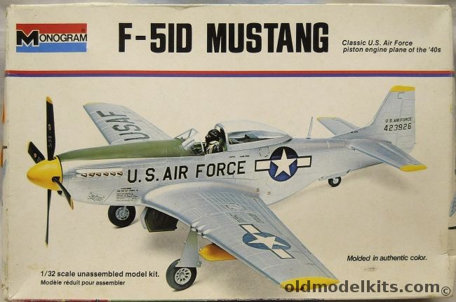 Monogram 1/32 F-51D Mustang Action Model - White Box Issue - (P-51), 6847 plastic model kit