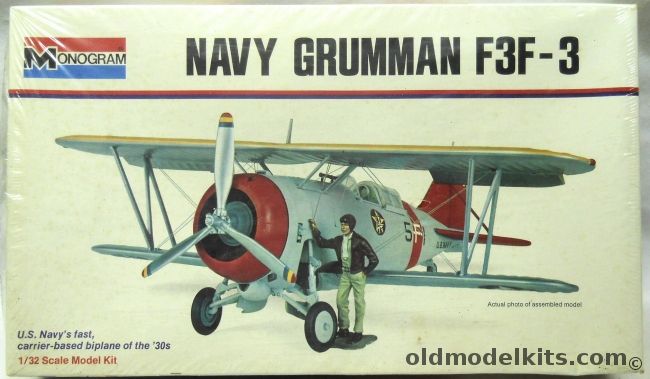 Monogram 1/32 Navy Grumman F3F-3 - (F3F3) White Box Issue, 6851 plastic model kit