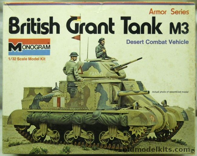 Monogram 1/32 British Grant Tank M3 - With Diorama Instructions, 7535 plastic model kit