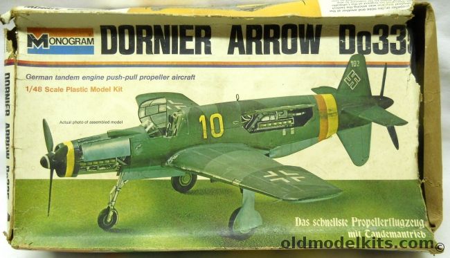 Monogram 1/48 Dornier Arrow Do-335 - Do335A-0 Day Fighter or Do-335 V-10 Night Fighter - With Diorama Sheet, 7538 plastic model kit