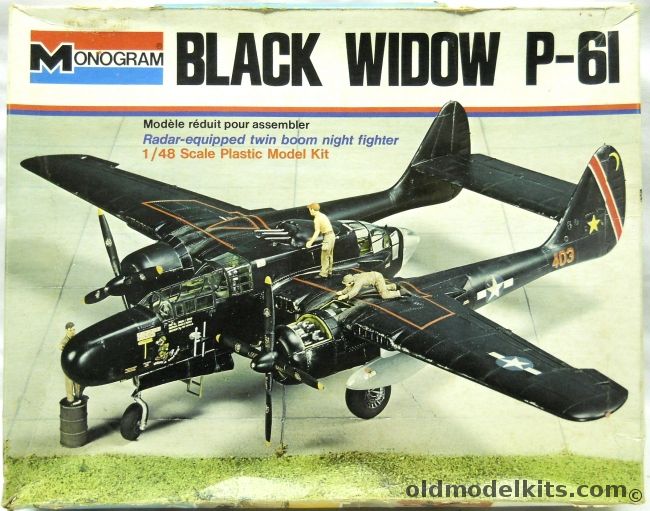 Monogram 1/48 Black Widow P-61 With Diorama Instructions, 7546 plastic model kit