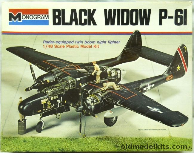 Monogram 1/48 Northrop P-61A / P-61B Black Widow -  - With Diorama Instructions - Snuffy Smith or Husslin' Hussy, 7546 plastic model kit