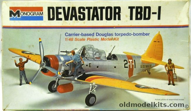 Monogram 1/48 Devastator TBD-1 With Midway Diorama Instructions - VT-2 Lexington 1939 / VT-6 Enterprise 1939 / VT-8 Hornet 1941 / VT-6 Enterprise 1942, 7575 plastic model kit