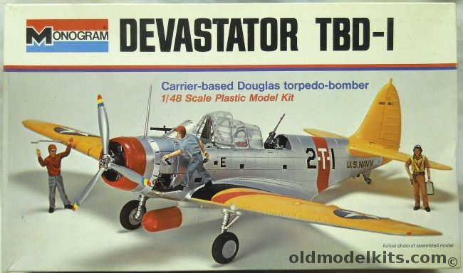 Monogram 1/48 Devastator TBD-1 - With Diorama Instructions - VT-2 Lexington 1939 / VT-6 Enterprise 1939 / VT-8 Hornet 1941 / VT-6 Enterprise 1942, 7575 plastic model kit