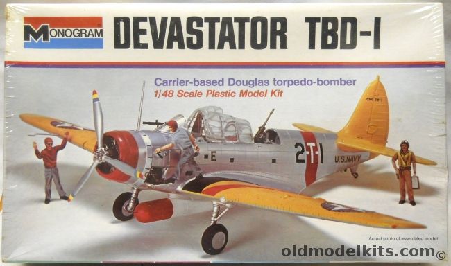 Monogram 1/48 Devastator TBD-1 - High Vis or Battle of Midway with Diorama Instructions - White Box Issue, 7575 plastic model kit