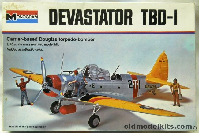 Monogram 1/48 Devastator TBD-1 - VT-2 Lexington 1939 / VT-6 Enterprise 1939 / VT-8 Hornet 1941 / VT-6 Enterprise 1942, 7575 plastic model kit