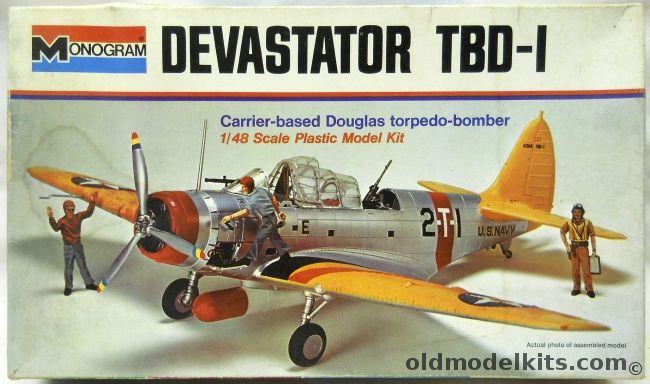 Monogram 1/48 Devastator TBD-1 With Midway Diorama Instructions - VT-2 Lexington 1939 / VT-6 Enterprise 1939 / VT-8 Hornet 1941 / VT-6 Enterprise 1942, 7575 plastic model kit