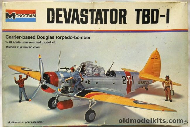 Monogram 1/48 Devastator TBD-1 - VT-2 Lexington 1939 / VT-6 Enterprise 1939 / VT-8 Hornet 1941 / VT-6 Enterprise 1942, 7575 plastic model kit