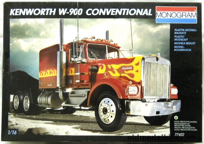 Monogram 1/16 Kenworth W-900 Conventional - Semi Tractor Truck, 77402 plastic model kit