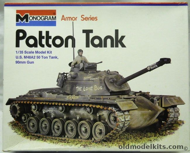 Monogram 1/35 Patton Tank M48A2 - 90mm Gun Tank - With Diorama Instructions and Eight Figures, 8217-0300 plastic model kit