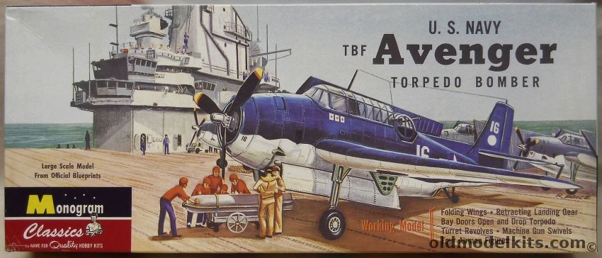 Monogram 1/48 US Navy Grumman TBF Avenger Torpedo Bomber - Classics Issue, 85-0031 plastic model kit