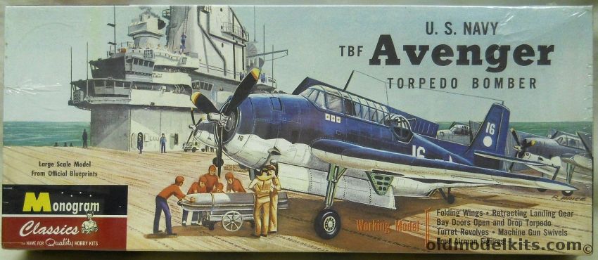 Monogram 1/48 US Navy Grumman TBF Avenger Torpedo Bomber - Classics Issue, 85-0031 plastic model kit