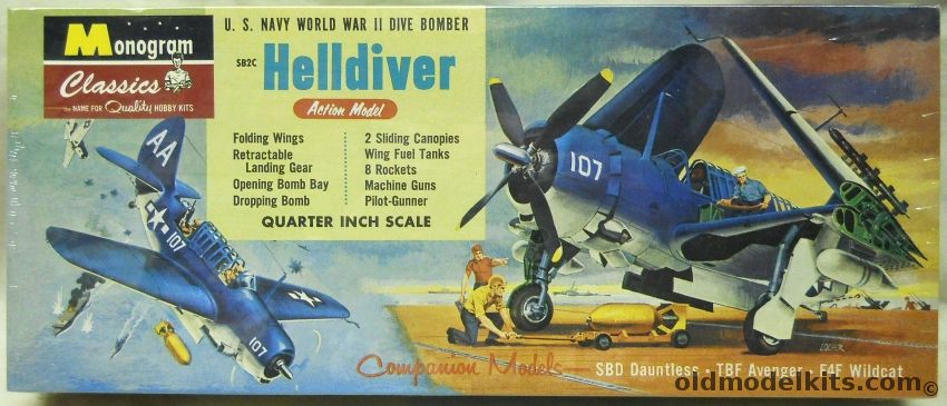 Monogram 1/48 US Navy WWII SB2C Helldiver Dive Bomber - Classics Issue, 85-0069 plastic model kit