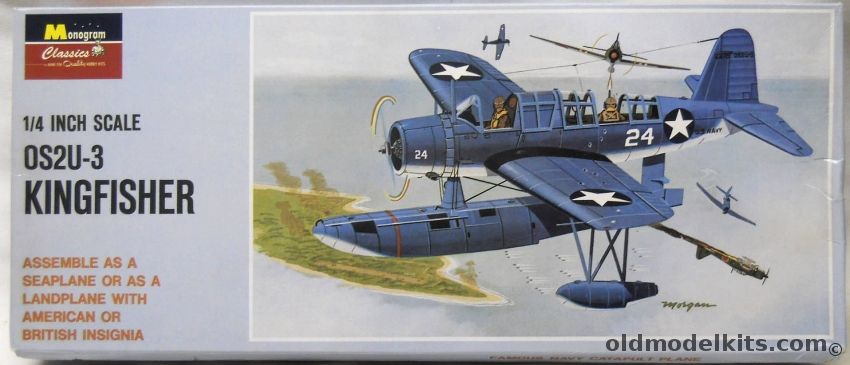 Monogram 1/48 OS2U-3 Kingfisher - RAF or US Navy Land or Floatplane - (OS2U3), 85-0135 plastic model kit