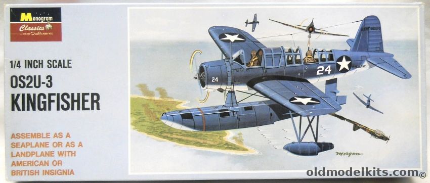 Monogram 1/48 OS2U-3 Kingfisher - RAF or US Navy Land or Floatplane - (OS2U3), 85-0135 plastic model kit