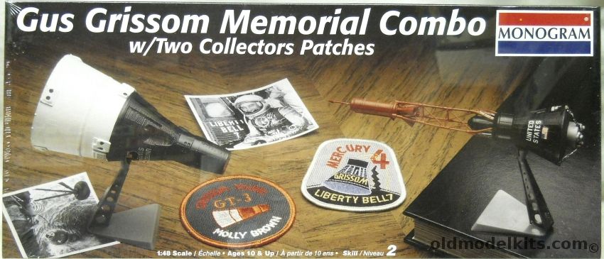 Monogram 1/48 Mercury and Gemini Capsules Gus Grissom Memorial Combo - With Collectors Patches, 85-4166 plastic model kit