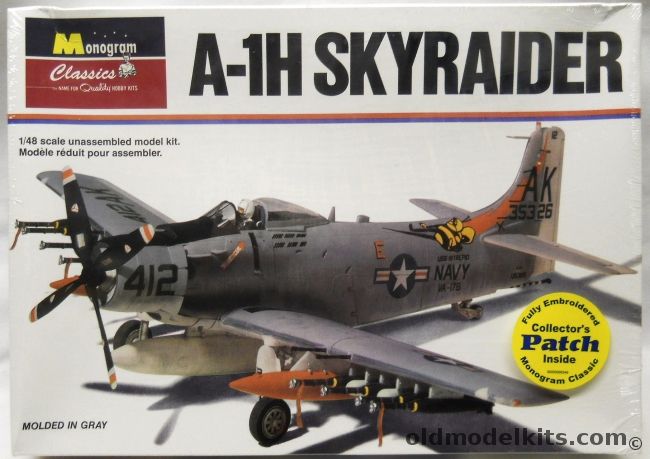 Monogram 1/48 A-1H Skyraider - VA-176 USS Intrepid or South Vietnamese Air Force, 85-5419 plastic model kit