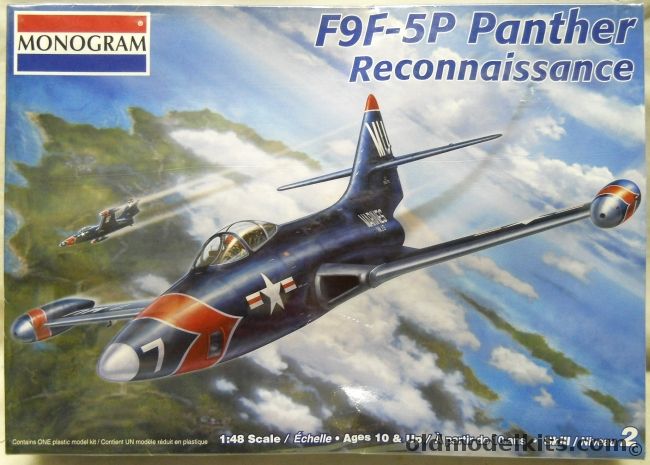 Monogram 1/48 F9F-5P Panther Reconnaissance - US Marines Photo Squadron 3 VMJ-3 or VMCJ-3 - (F9F5P), 85-5497 plastic model kit