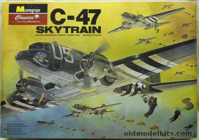 Monogram 1/48 C-47 Skytrain - RAF / USAAF Buzz Buggy 9th Air Force / Confederate Air Force Restored Aircraft, 85-5607 plastic model kit