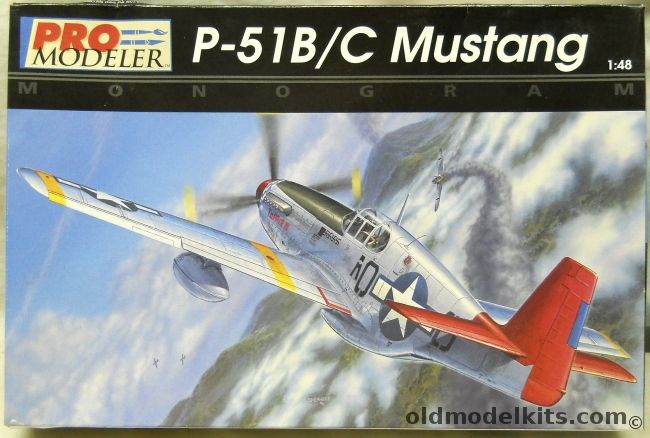 Monogram 1/48 P-51B/C Mustang Pro Modeler - Capt. Edward Toppings 99th Sq Tuskegge Airmen / Lt. Nicholas Megura 334th FS 4th FG / 1st Lt. Edwin Heller 486 FS 353 FG, 85-5931 plastic model kit