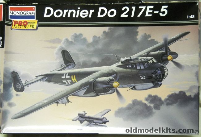 Monogram 1/48 Dornier Do-217 E-5 Pro Modeler - With HS-293 Guided Missiles And Black Magic Mask Set - (Do217 E5), 85-5954 plastic model kit