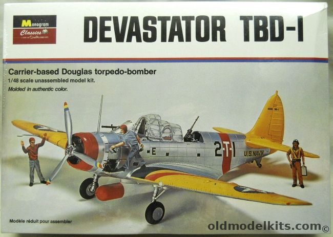 Monogram 1/48 Devastator TBD-1 - VT-2 Lexington 1939 / VT-6 Enterprise 1939 / VT-8 Hornet 1941 / VT-6 Enterprise 1942, 85-7575 plastic model kit