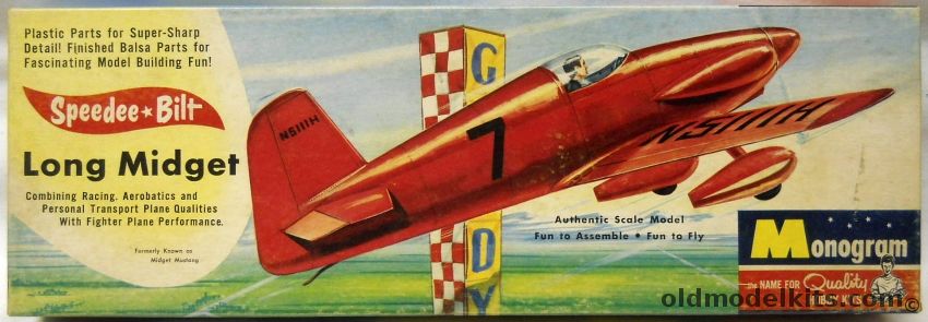 Monogram Speedee-Bilt Long Midget - ex Midget Mustang  - Flying Scale Model, G6-100 plastic model kit